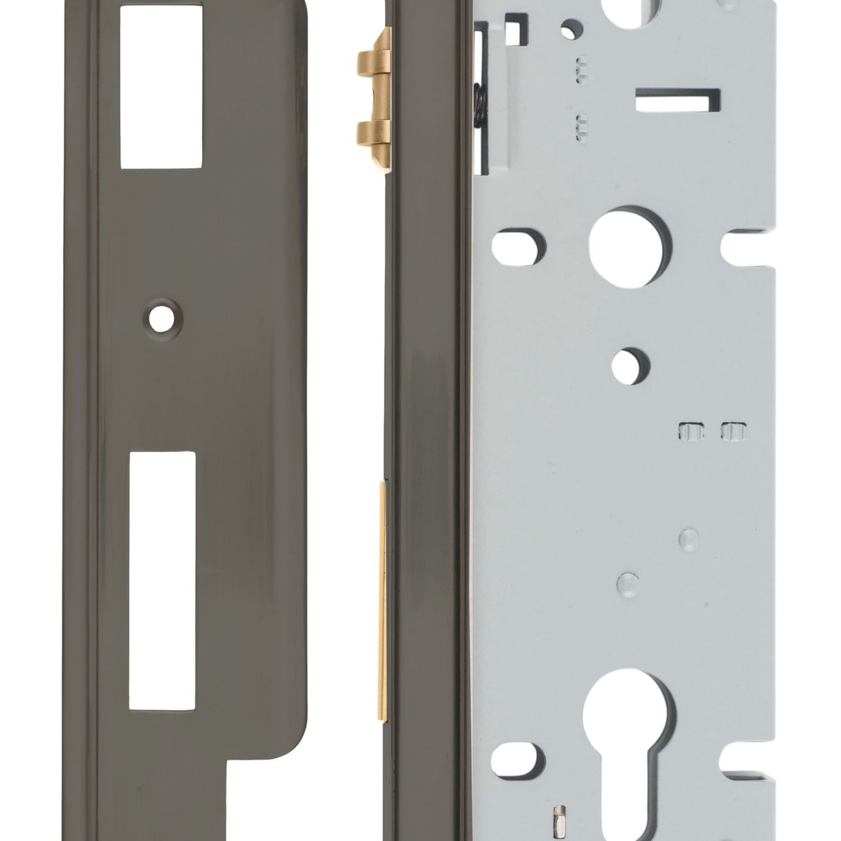17314 - Rebated 85mm Euro Roller Mortice Locks - 45mm Backset - Graphite PVD