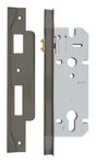 17314 - Rebated 85mm Euro Roller Mortice Locks - 45mm Backset - Graphite PVD