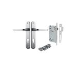 12232KENTR60KT - Annecy Lever - Oval Backplate Entrance Kit with High Security Lock - Brushed Chrome - Entrance