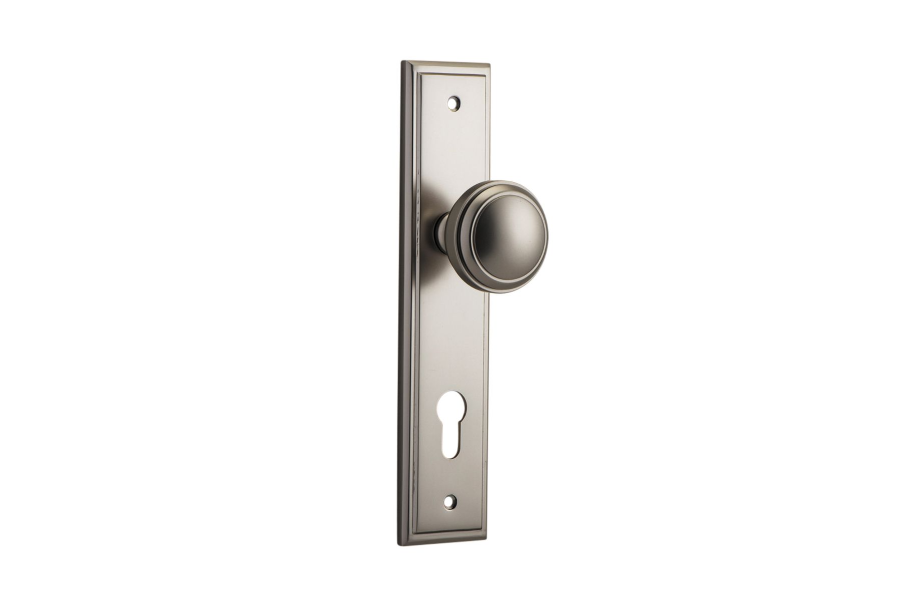 14838E85 - Paddington Knob - Stepped Backplate - Satin Nickel - Entrance