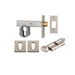 22557K70KTES - Euro Mortice Deadbolt Kit - 70mm Backset with Square Euro Escutcheon Key/Thumb - Satin Nickel - Entrance