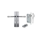 12206KENTR60KK - Verona Lever - Rectangular Backplate Entrance Kit with High Security Lock - Brushed Chrome - Entrance