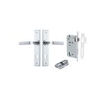 11796KENTR60KK - Brunswick Lever - Chamfered Backplate Entrance Kit with High Security Lock - Polished Chrome - Entrance
