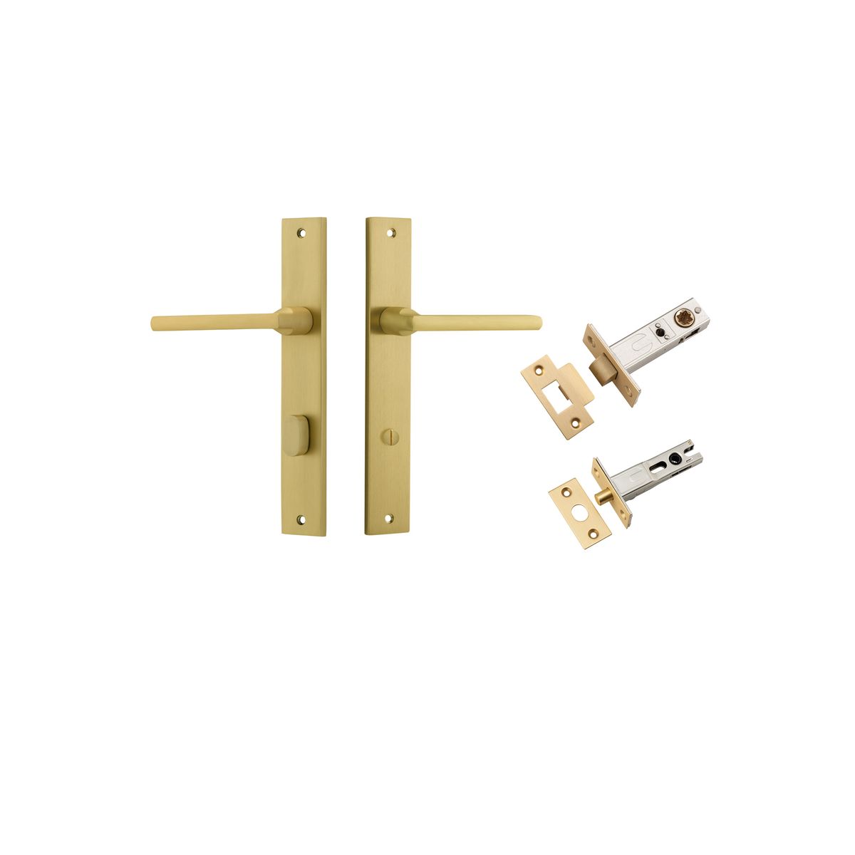 16302KPRIV60 - Baltimore Lever - Rectangular Backplate Privacy Kit with Privacy Turn - Brushed Gold PVD - Privacy