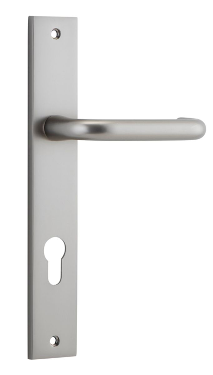 14844E85 - Oslo Lever - Rectangular Backplate - Satin Nickel - Entrance