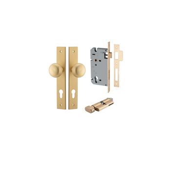 Cambridge Knob - Rectangular Backplate Entrance Kit with High Security Lock