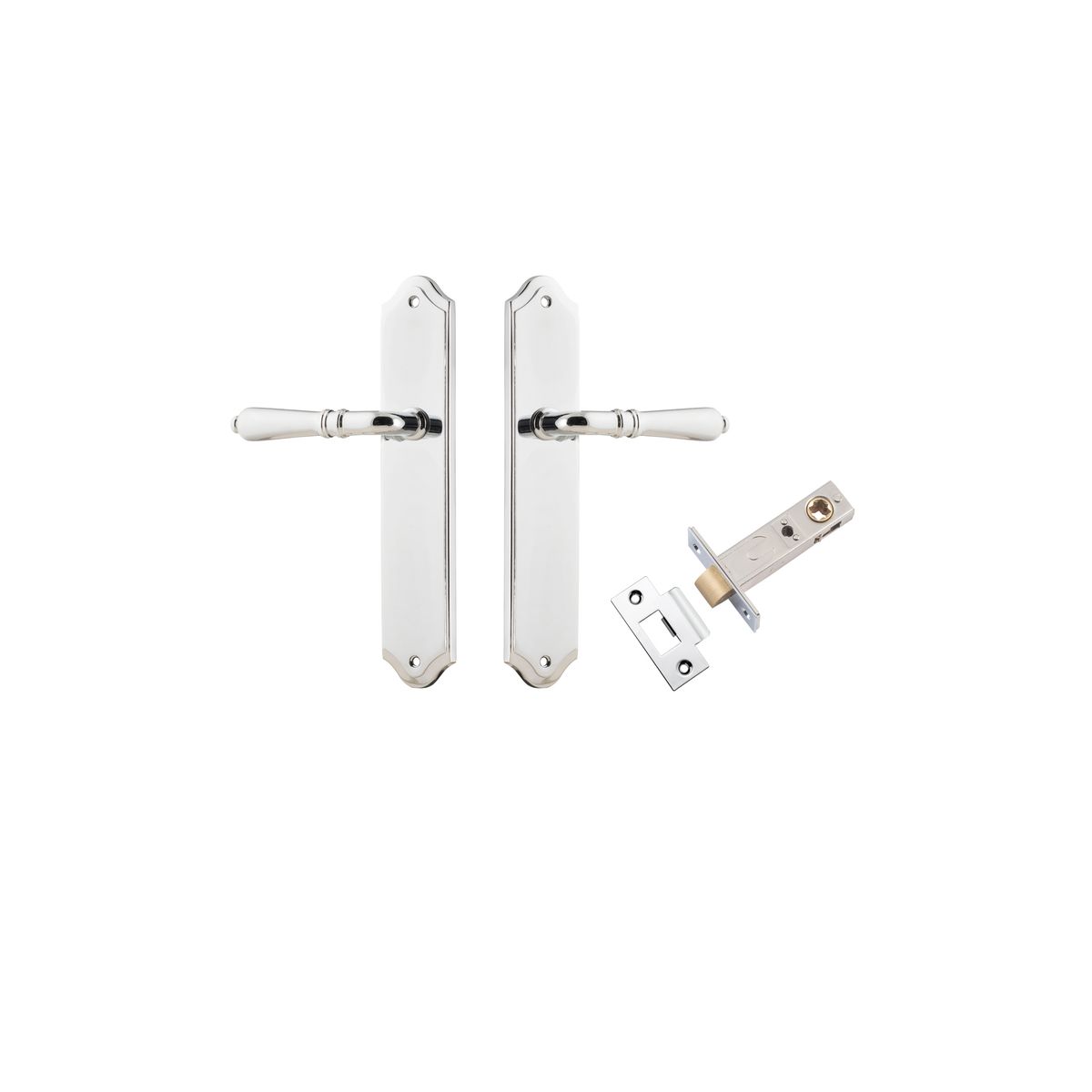 11712KPASS60 - Sarlat Lever - Shouldered Backplate Passage Kit - Polished Chrome - Passage