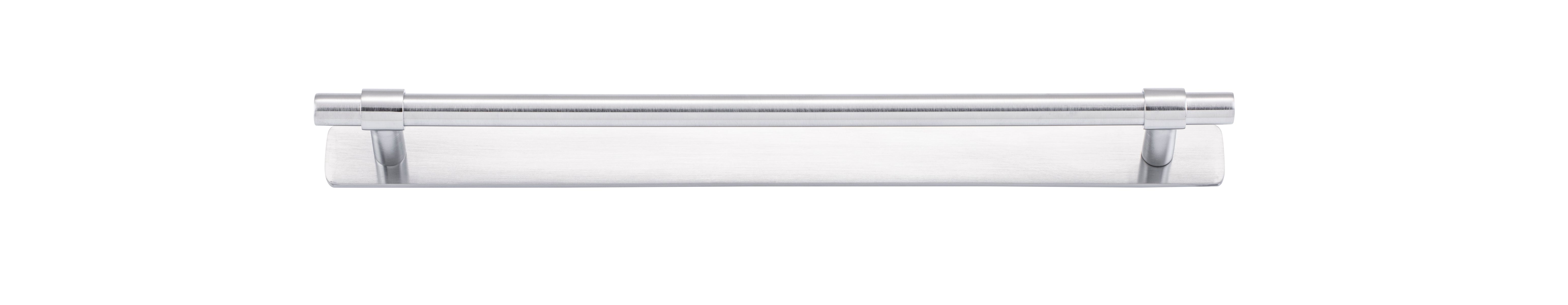 21025B - Helsinki Cabinet Pull with Backplate - CTC256mm - Brushed Chrome