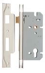 6093 - Rebated 85mm Euro Mortice Locks - 60mm Backset - Polished Nickel