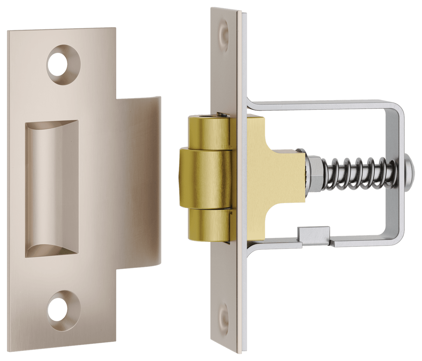 21859 - Roller Latch with Face Plate and Striker - Satin Nickel