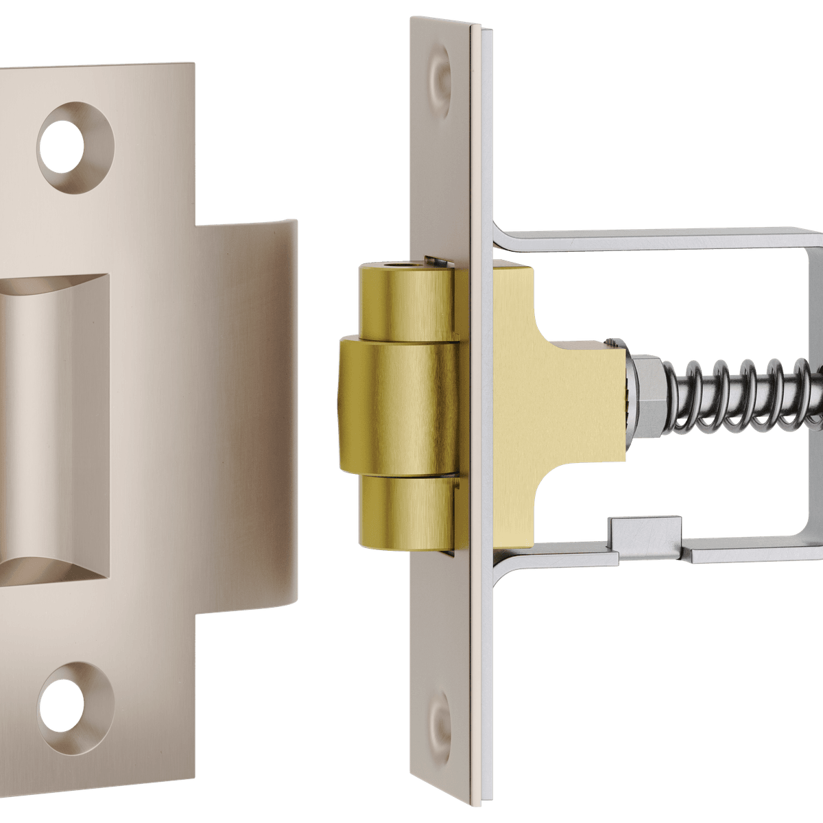 21859 - Roller Latch with Face Plate and Striker - Satin Nickel
