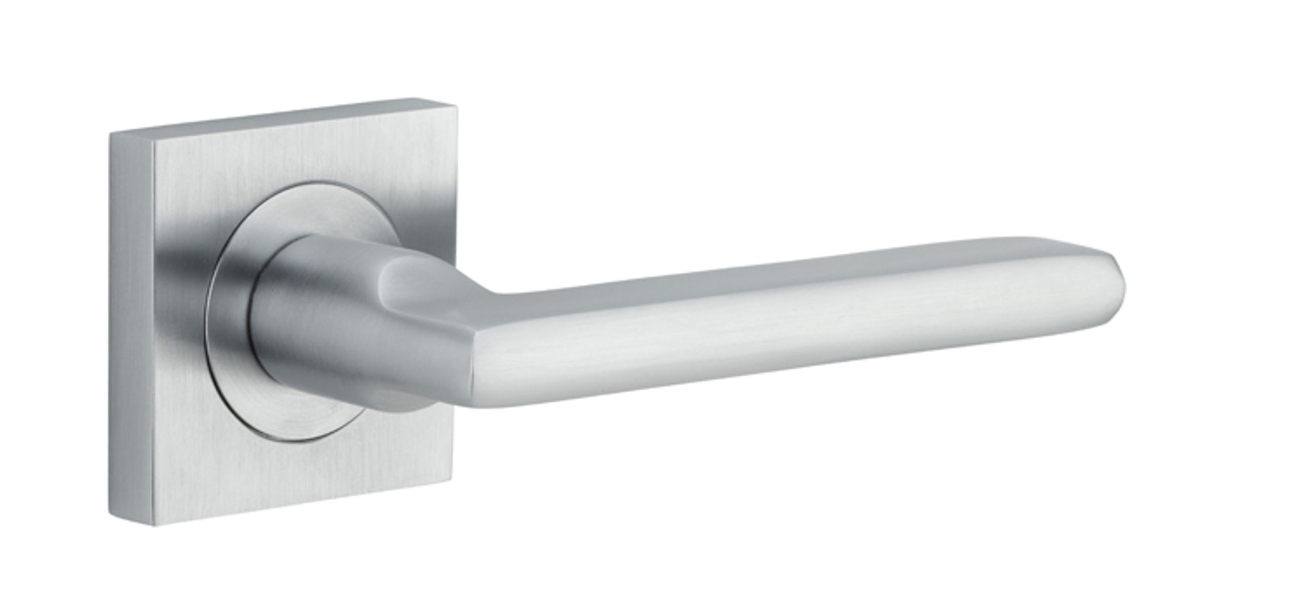 0275 - Baltimore Lever - Square Rose - Brushed Chrome - Passage