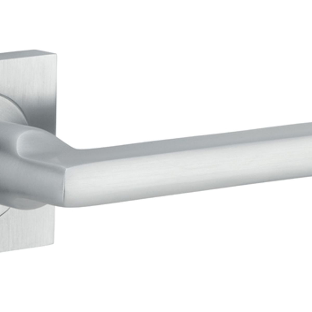 0275 - Baltimore Lever - Square Rose - Brushed Chrome - Passage
