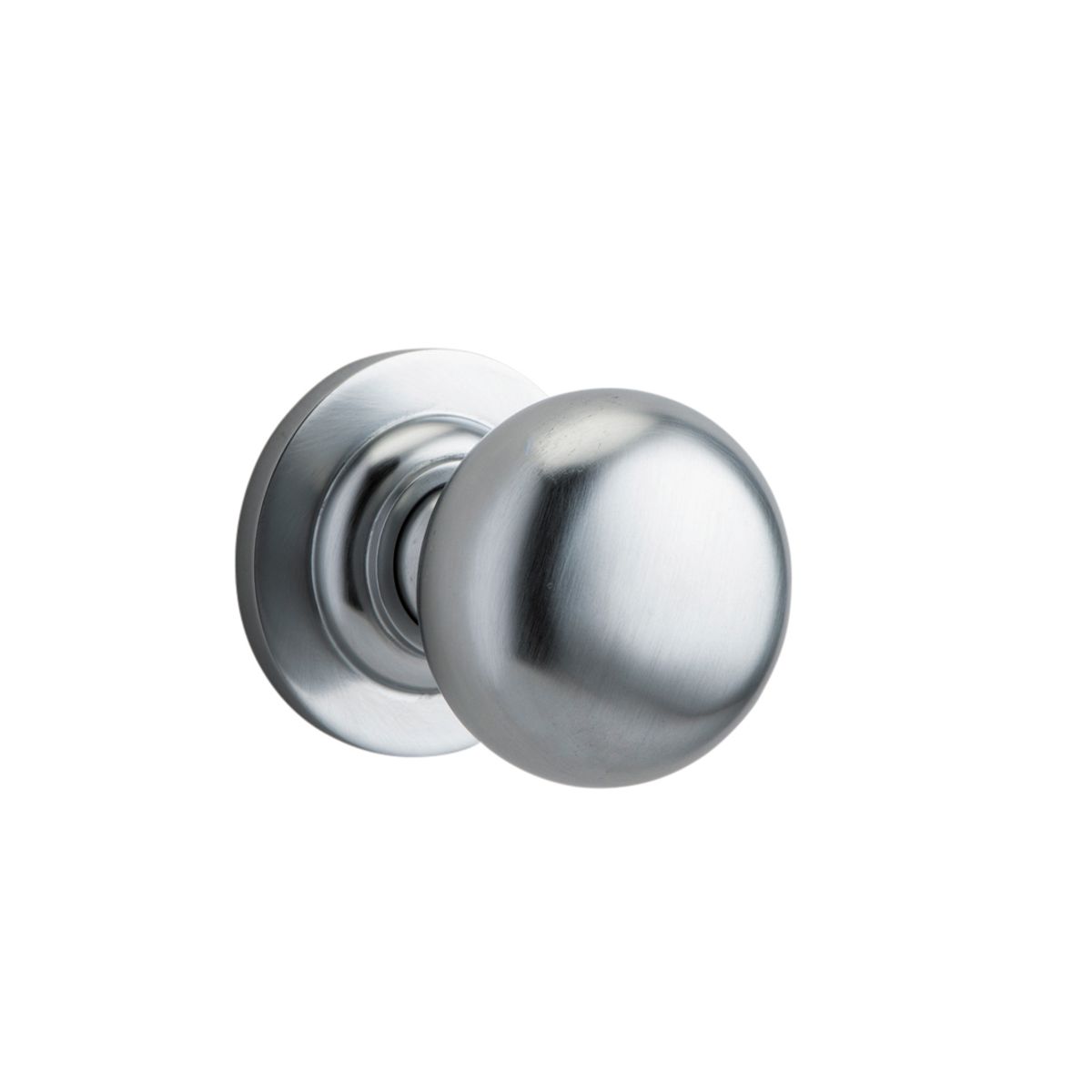 0205 - Cambridge Knob - Round Rose - Brushed Chrome - Passage
