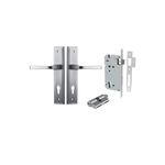 12244KENTR60KK - Annecy Lever - Stepped Backplate Entrance Kit with High Security Lock - Brushed Chrome - Entrance