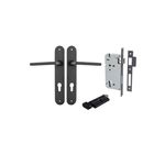 12726KENTR60KT - Baltimore Lever - Oval Backplate Entrance Kit with High Security Lock - Matt Black - Entrance