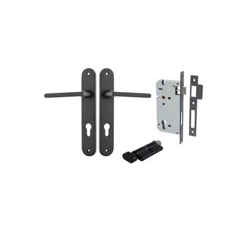 Baltimore Lever - Oval Backplate Entrance Kit with High Security Lock