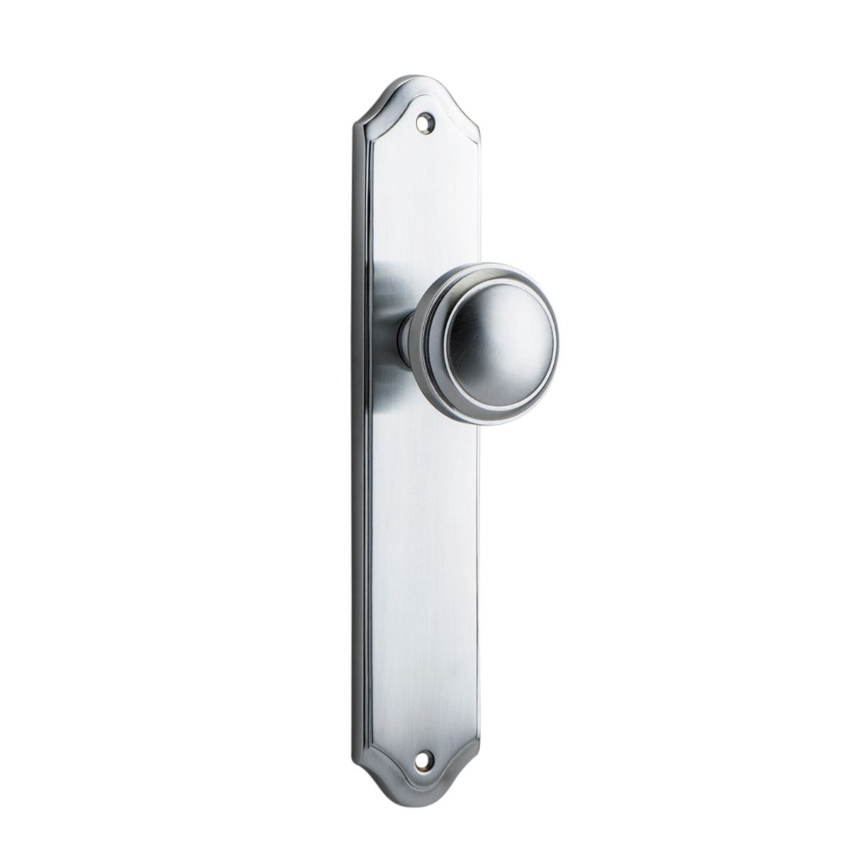 12326 - Paddington Knob - Shouldered Backplate - Brushed Chrome - Passage