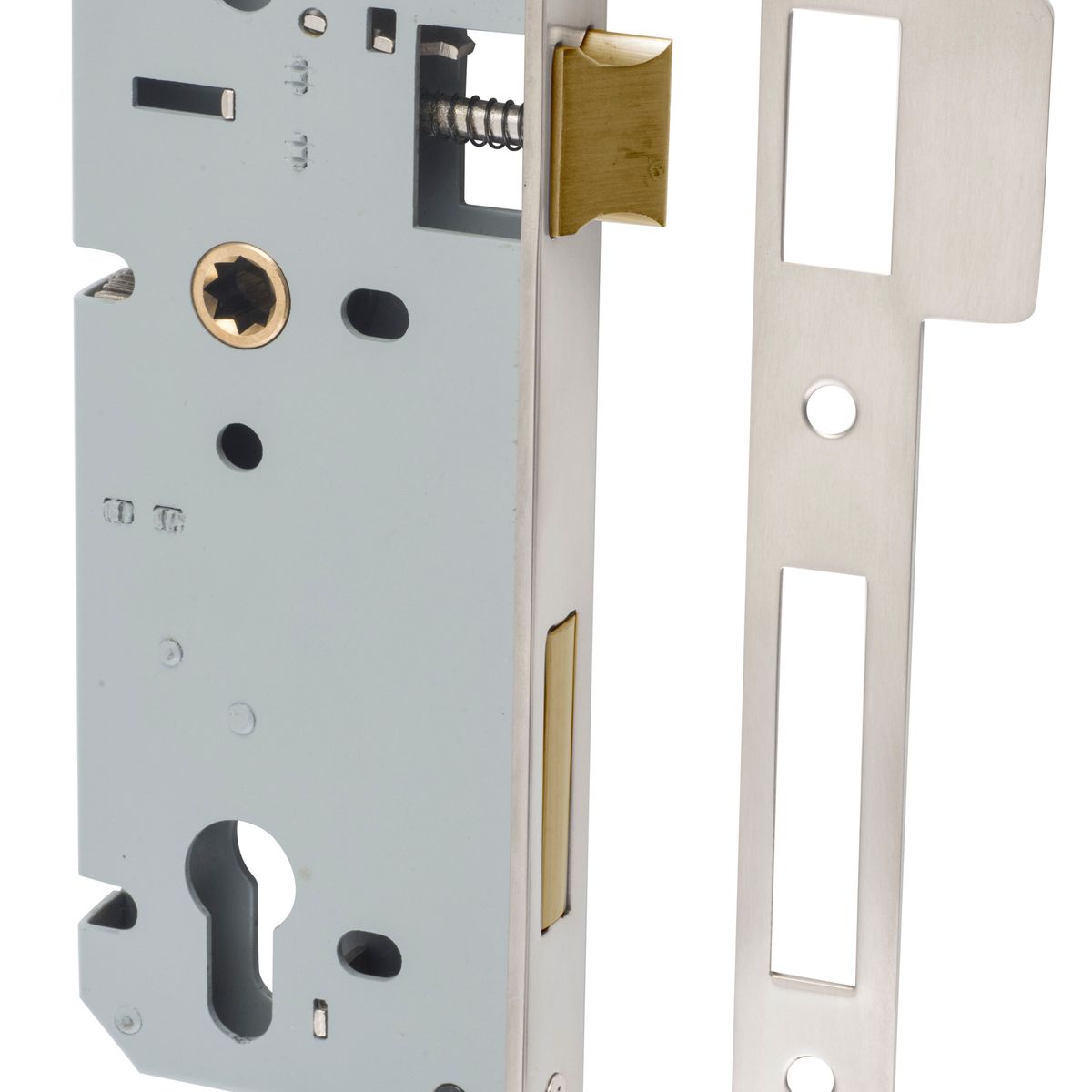 6098 - 85mm Euro Mortice Locks - 45mm Backset - Satin Nickel