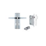 11748KENTR60KK - Bronte Lever - Rectangular Backplate Entrance Kit with High Security Lock - Polished Chrome - Entrance