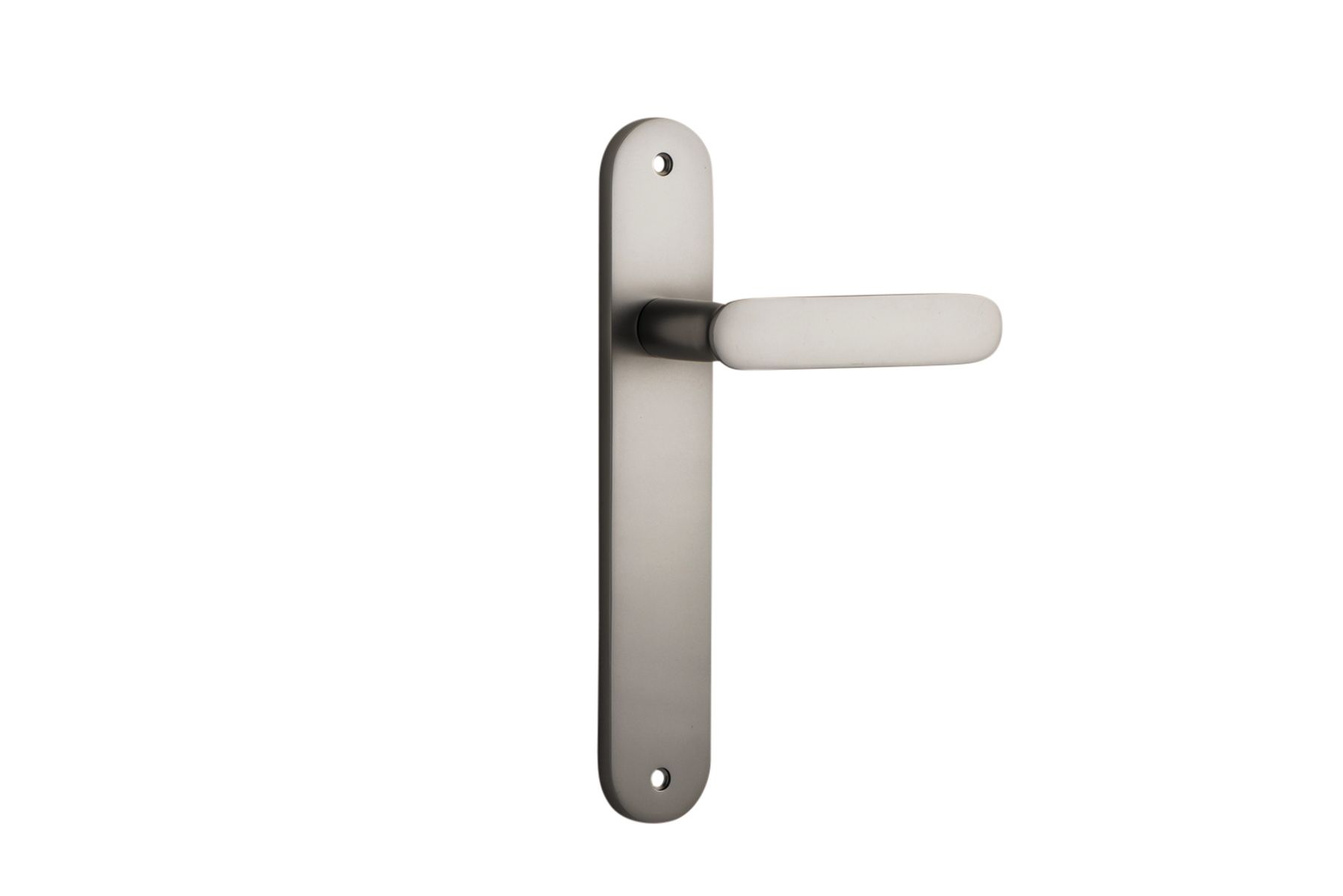 14764 - Bronte Lever - Oval Backplate - Satin Nickel - Passage