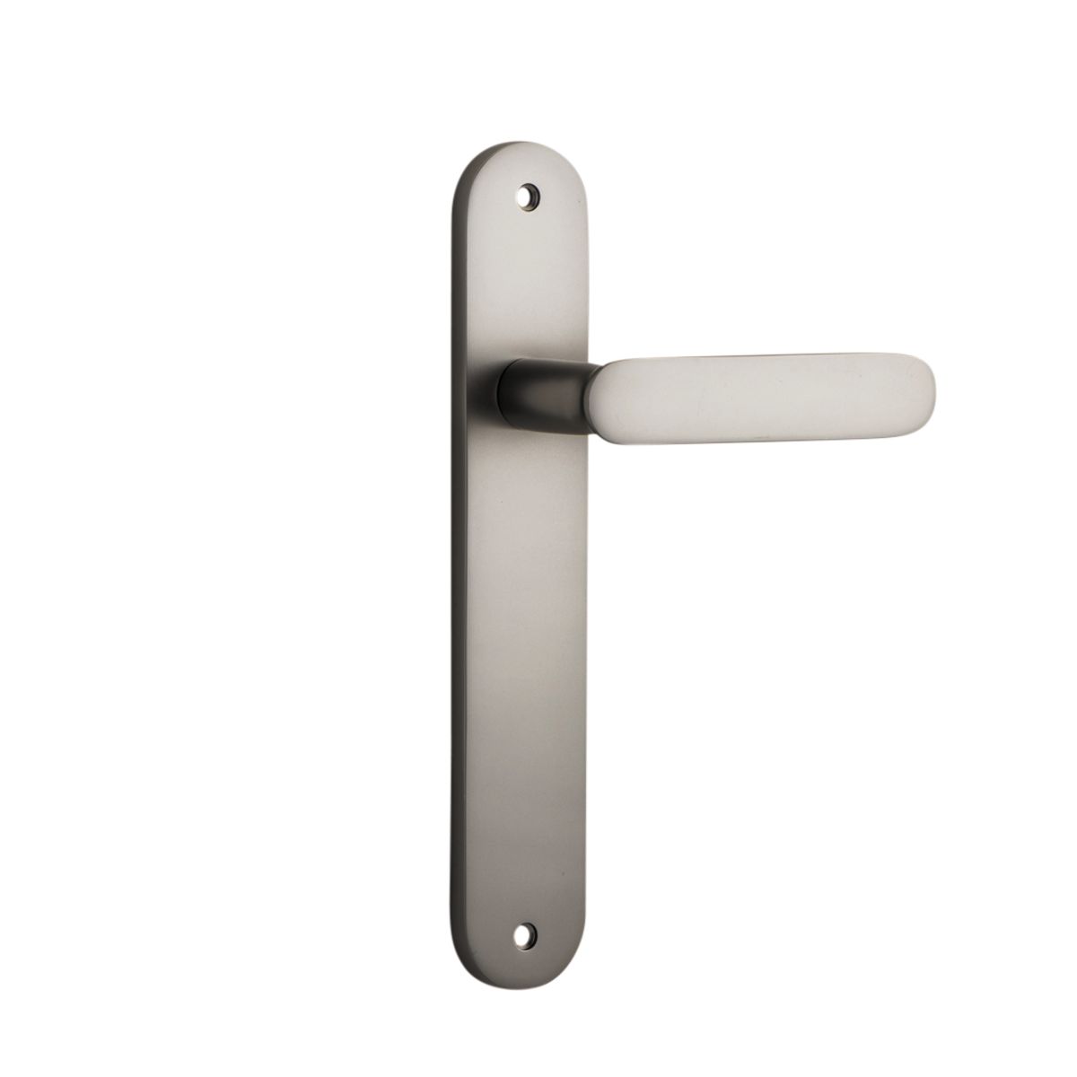 14764 - Bronte Lever - Oval Backplate - Satin Nickel - Passage
