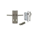 16602KENTR60KT - Helsinki Lever - Stepped Backplate Entrance Kit with High Security Lock - Graphite PVD - Entrance