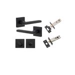 0273KPRIV60 - Baltimore Lever - Square Rose Privacy Kit with Separate Privacy Turn - Matt Black - Privacy