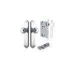 11830KENTR60KT - Guildford Knob - Shouldered Backplate Entrance Kit with High Security Lock - Polished Chrome - Entrance