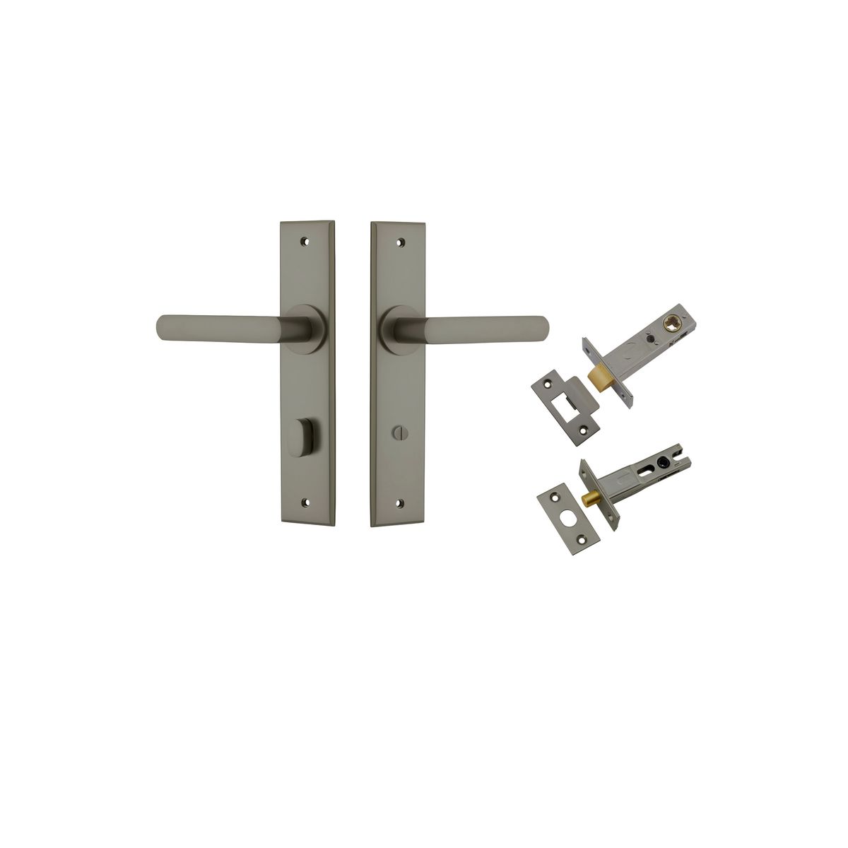 16768KPRIV60 - Osaka Lever - Chamfered Backplate Privacy Kit with Privacy Turn - Graphite PVD - Privacy