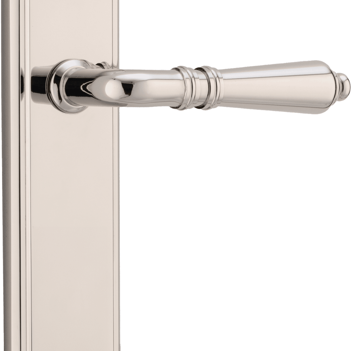 14236 - Sarlat Lever - Stepped Backplate - Polished Nickel - Passage