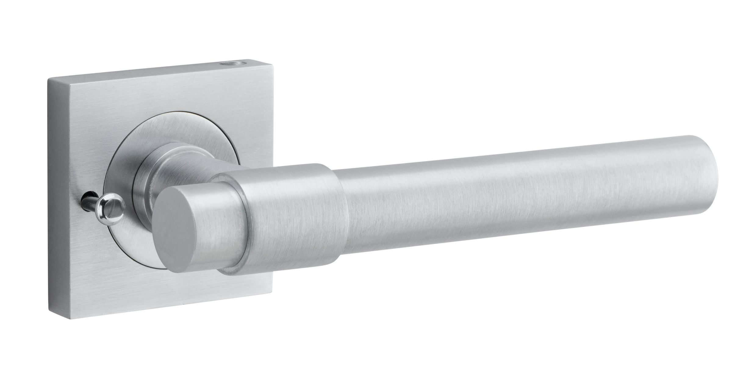 21205KIBPRIV60 - Helsinki Lever - Square Rose (Inbuilt Privacy) - Brushed Chrome - Privacy