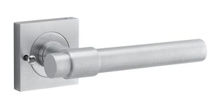 21205KIBPRIV60 - Helsinki Lever - Square Rose (Inbuilt Privacy) - Brushed Chrome - Privacy