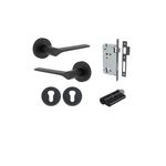0363KENTR60KK - Como Lever - Round Rose Entrance Kit with High Security Lock - Matt Black - Entrance