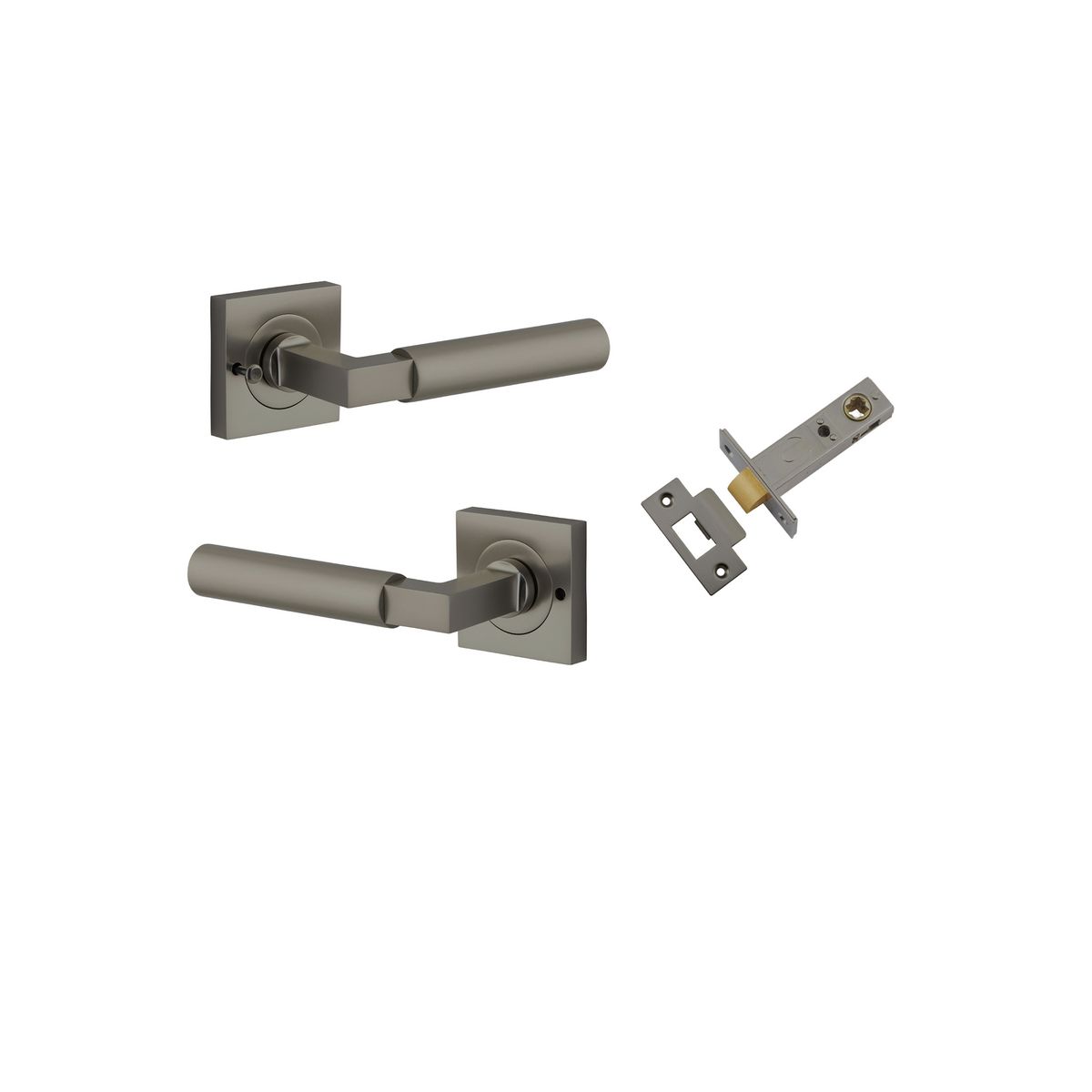 16873KIBPRIV60 - Berlin Lever - Square Rose Privacy Kit (Inbuilt Privacy) - Graphite PVD - Privacy