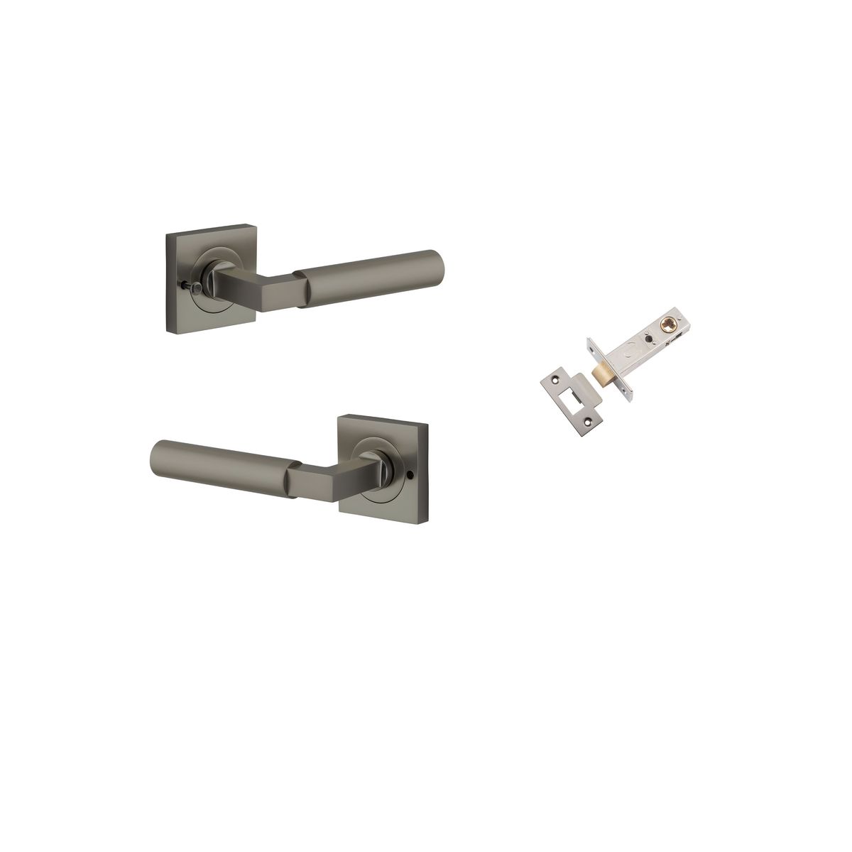 16873KIBPRIV60 - Berlin Lever - Square Rose Privacy Kit (Inbuilt Privacy) - Graphite PVD - Privacy