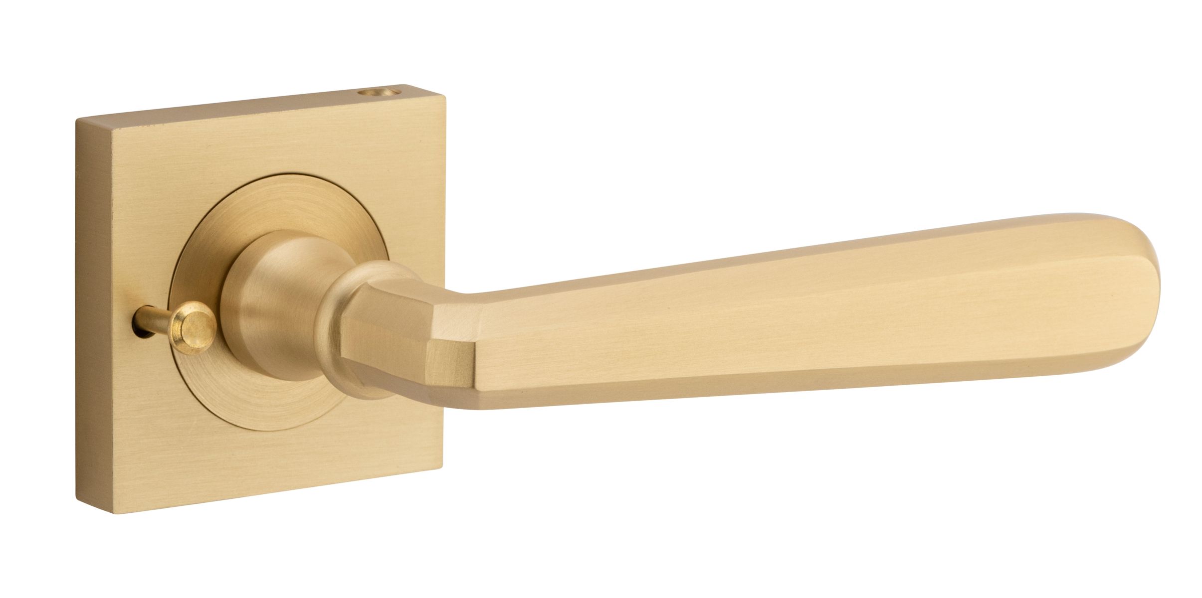 21196KIBPRIV60 - Copenhagen Lever - Square Rose (Inbuilt Privacy) - Brushed Brass - Privacy