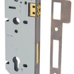 6038 - 85mm Euro Roller Mortice Lock - 45mm Backset - Signature Brass