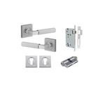 0425KENTR60KK - Brunswick Lever - Square Rose Entrance Kit with High Security Lock - Brushed Chrome - Entrance