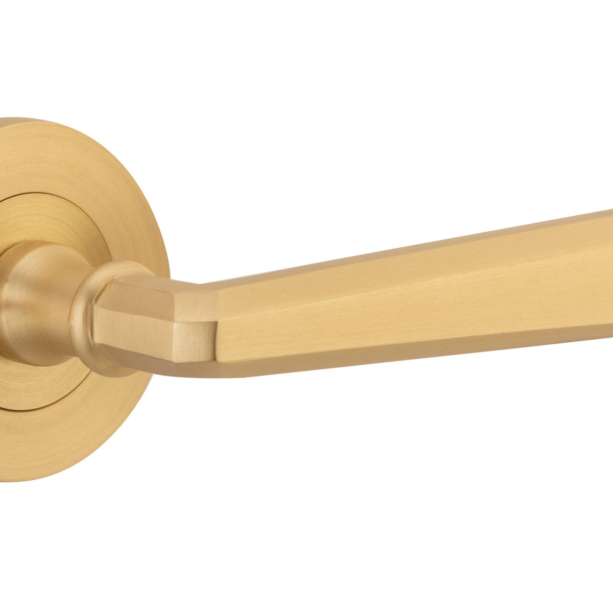 20806KIBPRIV60 - Copenhagen Lever - Round Rose (Inbuilt Privacy) - Brushed Brass - Privacy