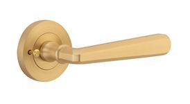 20806KIBPRIV60 - Copenhagen Lever - Round Rose (Inbuilt Privacy) - Brushed Brass - Privacy
