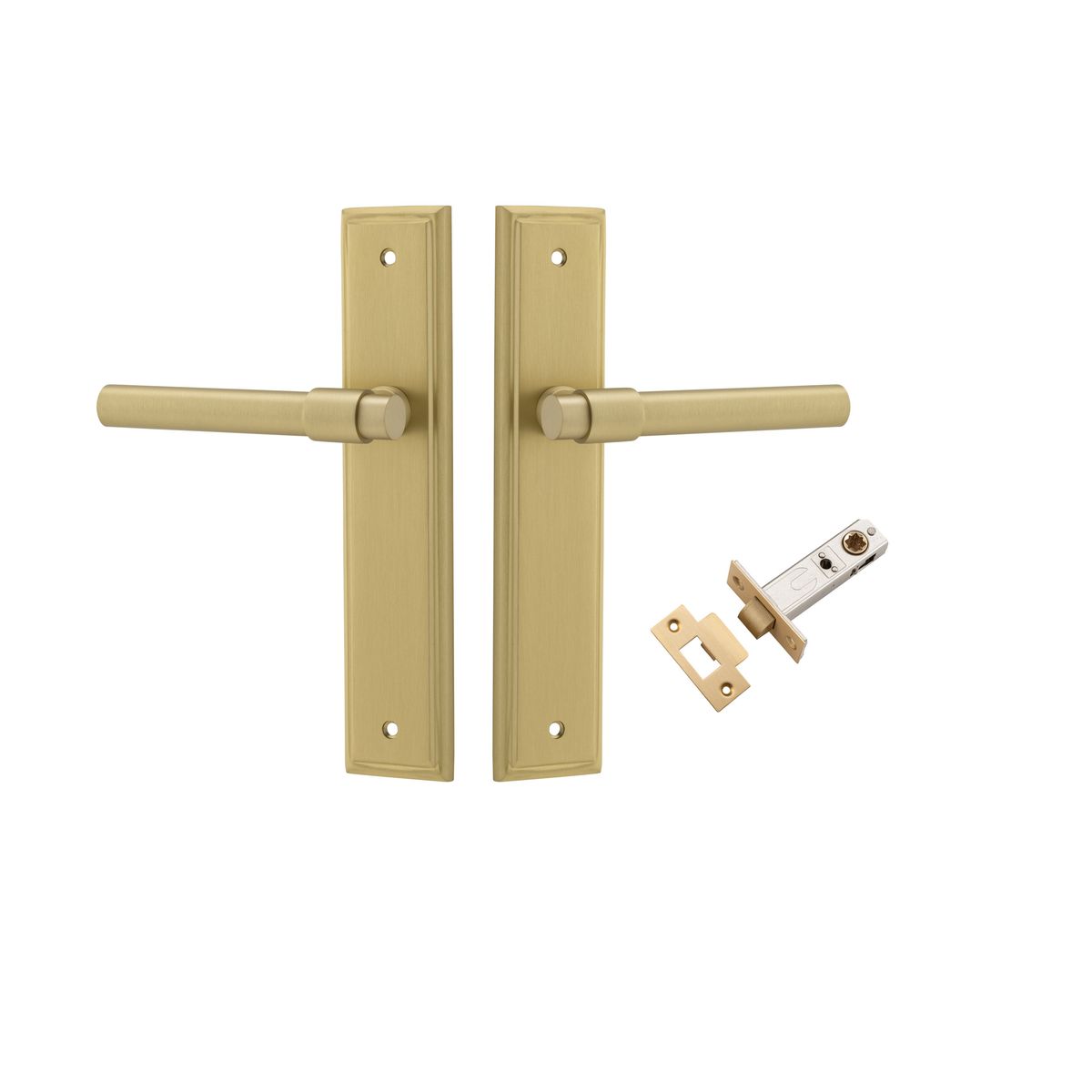 16402KPASS60 - Helsinki Lever - Stepped Backplate Passage Kit - Brushed Gold PVD - Passage