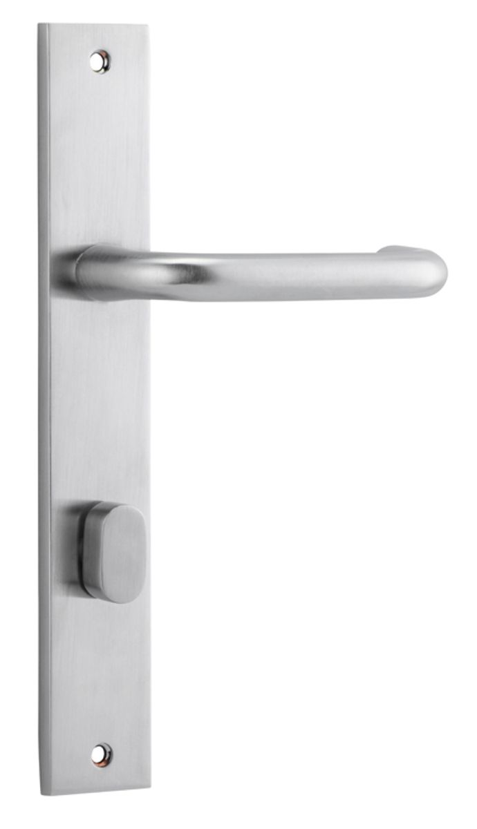 12344P85 - Oslo Lever - Rectangular Backplate - Brushed Chrome - Privacy