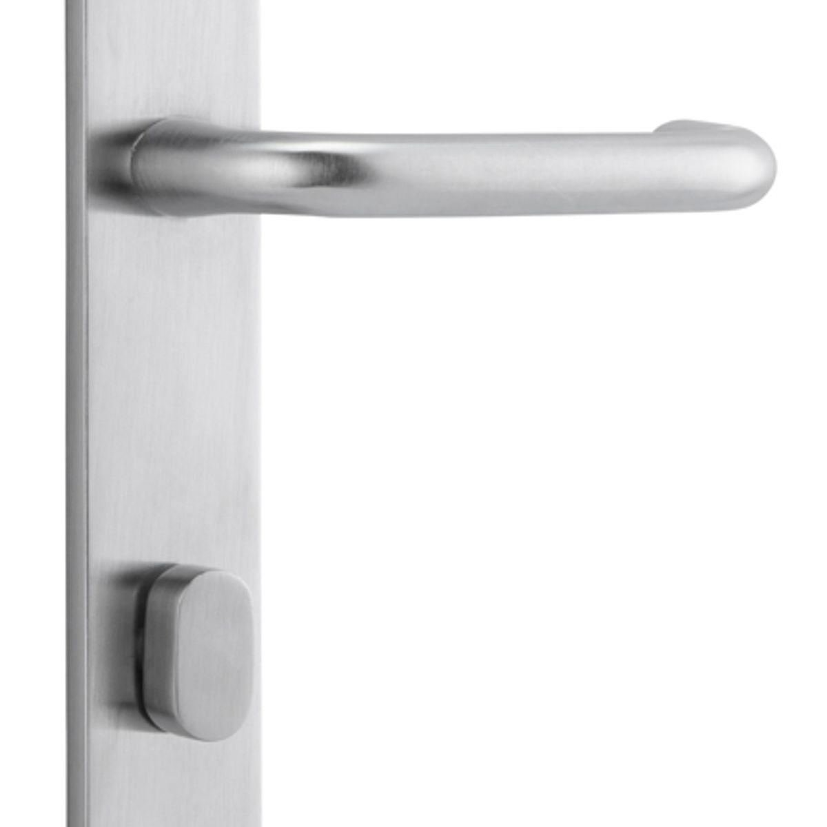 12344P85 - Oslo Lever - Rectangular Backplate - Brushed Chrome - Privacy