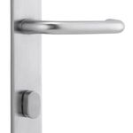 12344P85 - Oslo Lever - Rectangular Backplate - Brushed Chrome - Privacy