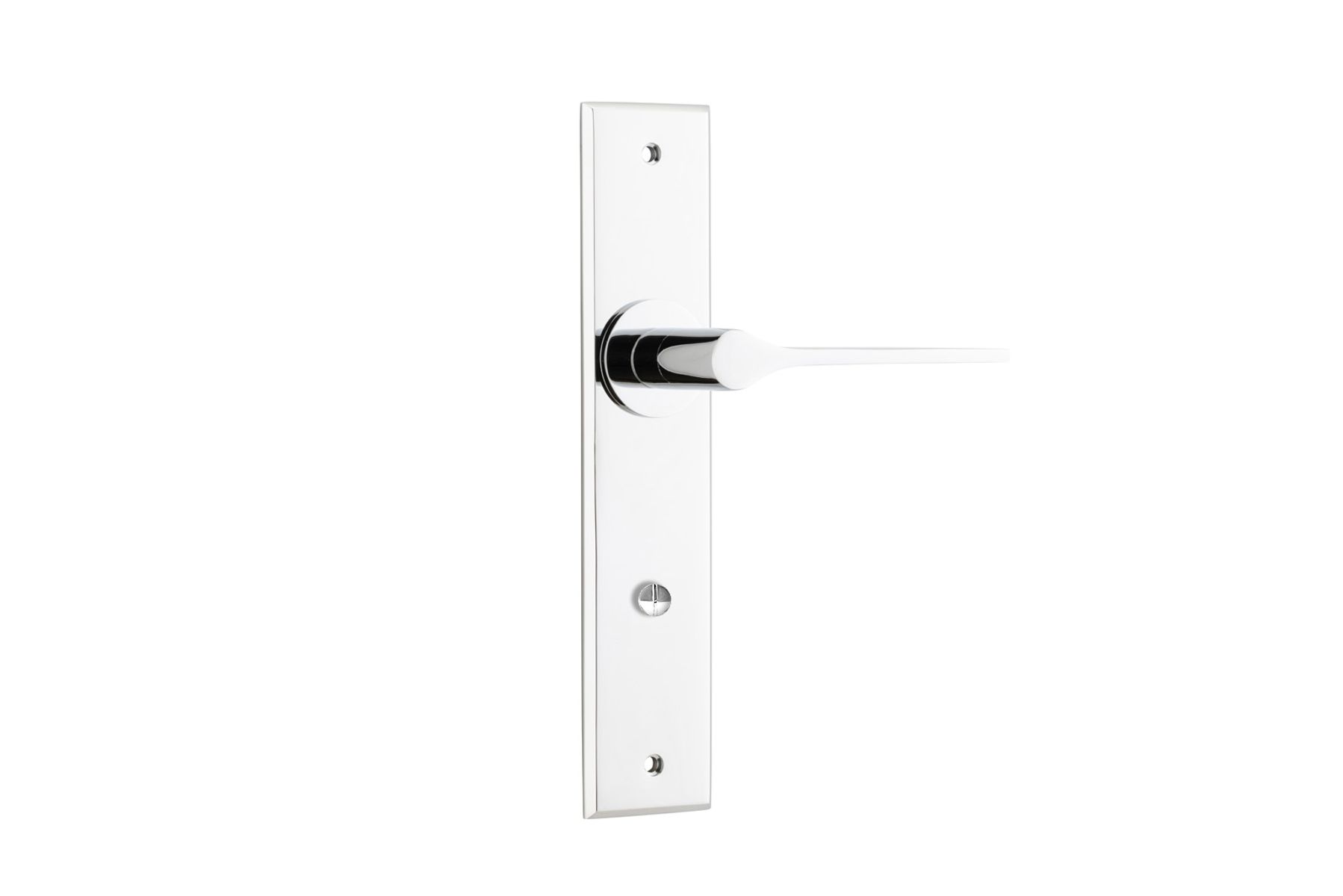 11758 - Como Lever - Chamfered Backplate - Polished Chrome - Passage