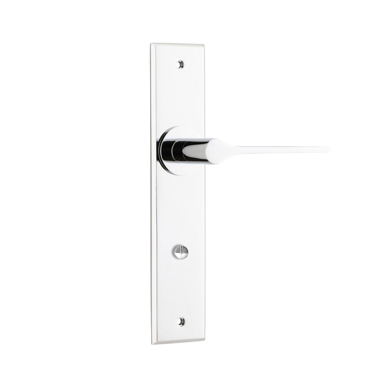 11758 - Como Lever - Chamfered Backplate - Polished Chrome - Passage