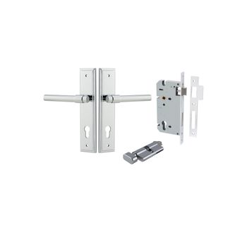 Helsinki Lever - Stepped Backplate Entrance Kit with High Security Lock