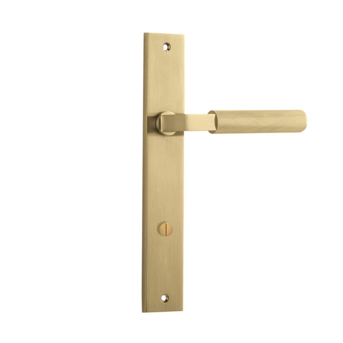 16252P85 - Brunswick Lever - Rectangular Backplate - Brushed Gold PVD - Privacy