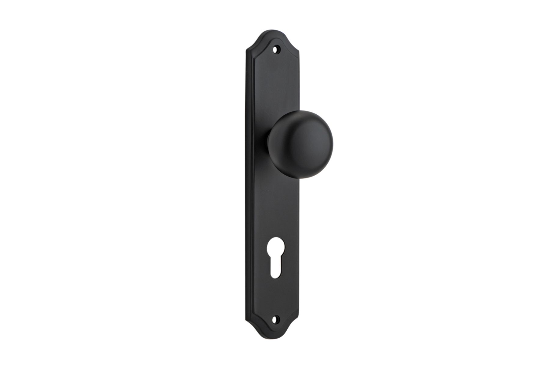 12828E85 - Cambridge Knob - Shouldered Backplate - Matt Black - Entrance